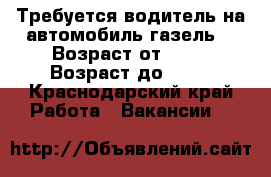 Требуется водитель на автомобиль газель  › Возраст от ­ 27 › Возраст до ­ 35 - Краснодарский край Работа » Вакансии   